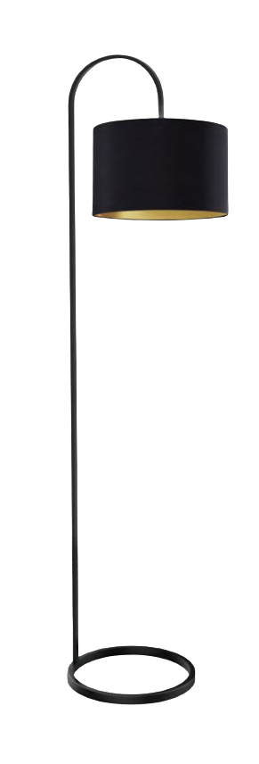 Fabric Floor Lamp Black + Gold