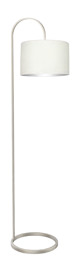 Fabric Floor Lamp White + Brushed Nickel