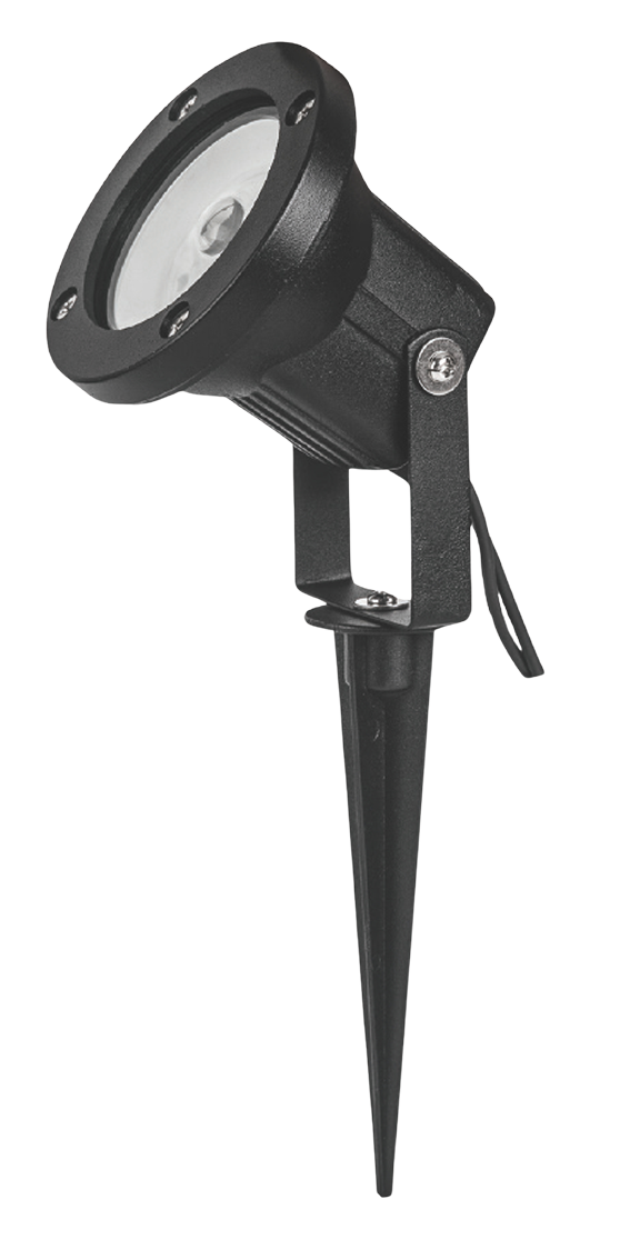 Spike Black 3W Outdoor Spotlight