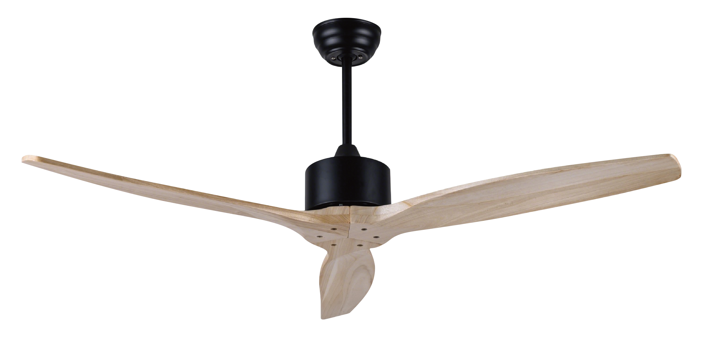 52″ 3 Blade Black | Light Wood