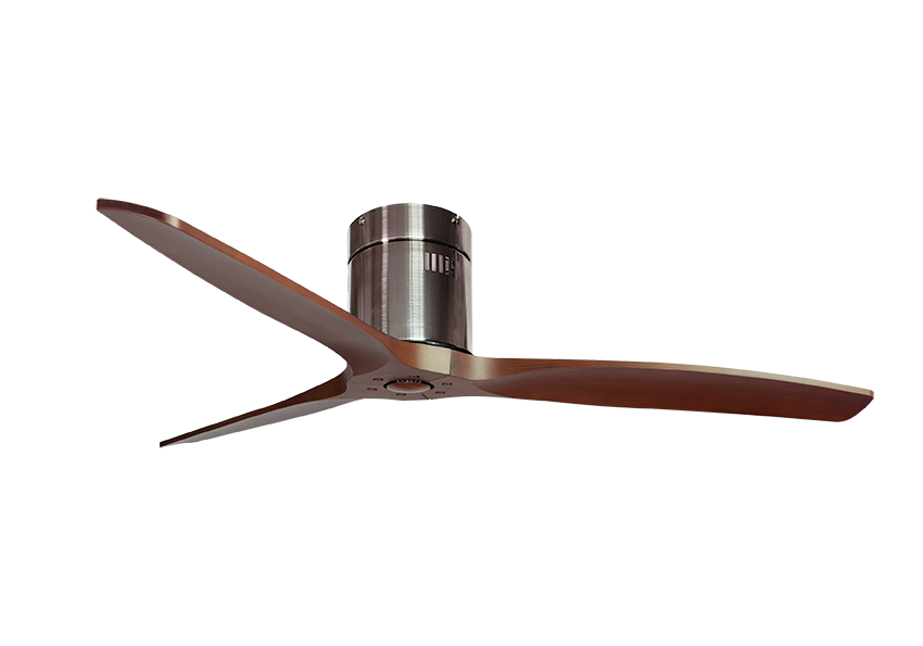 52″ 3 Blade Satin Chrome | Dark Wood